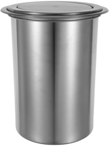 Toyvian Set Pattumiera da Incasso Rotonda in Acciaio Inossidabile 304 con Coperchio Silenzioso per Cucina e Bagno Contenitore da Banco Salvaspazio per Casa Hotel e Ristorante Bidone