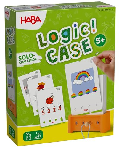 HABA Logic! CASE Starter Set 5+: Logik- & Knobelspiel für Kinder ab 5 Jahren, Rätselspiel für 1 Spieler, Reisespiel für unterwegs – 2013042001