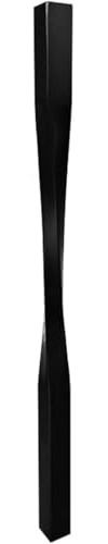 Kanduo Balustrade en métal Balustrades en bois d'hévéa, poteaux de terrasse carrés, poteaux d'escalier et mains courantes à taille fine, 3 pièces(Black,95x6cm)