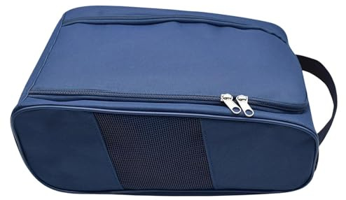 Golf skoväska – polyester PVC, vattentät, med dragkedja, andas, ventilerad, bärbar unisex-arrangör | bowling, gym, basket, resor, utomhus, bilklubb, marinblå, se beskrivning, Se beskrivning