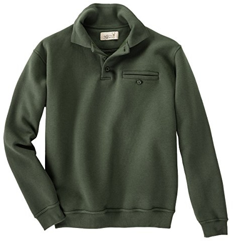 Hubertus Sweatshirt mit Polokragen Oliv Übergröße, Größe:6XL