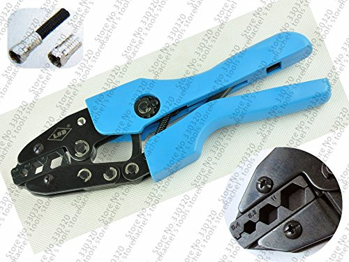 Generique Pince sertir coaxiale AN-457 Bleu pour cable coaxial RG6, RG58, RG11