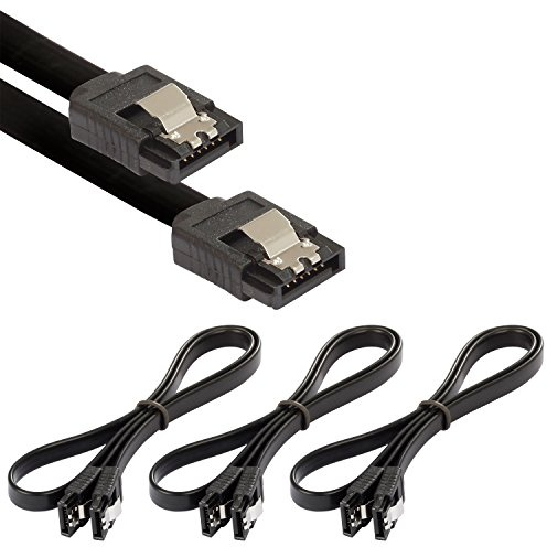 POPPSTAR 3x SATA Kabel für SSD/HDD (0,5 m SATA 3 Datenkabel, 2 gerade Stecker) bis zu 6 Gbit/s, schwarz