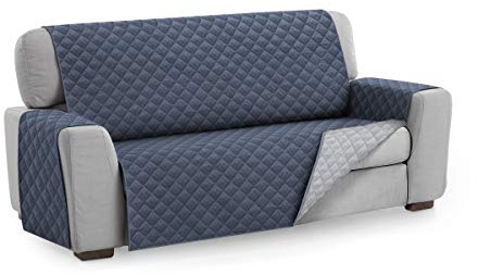 Textilhome Sofaschoner MALU 3-Sitzer Gesteppt Wendbar Universal Bezug Blau | Ideal für Haustiere und Kinder. Schützt das Sofa vor Flecken, Tierhaaren, Kratzern und täglicher Abnutzung