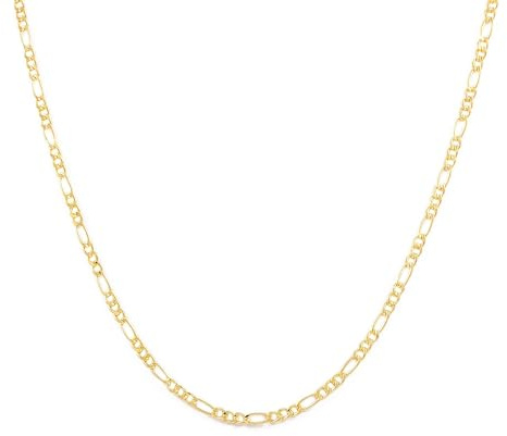 Monde Petit Cadena Oro Amarillo Figaro 3x1 (50 cm) - Estuche Regalo - Certificado de Garantía