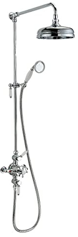 Traditional 2 Outlet Exposed Shower Thermostatic Shower Bar Mixer Valve & Riser