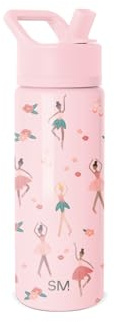Simple Modern Kids Water Bottle with Straw | Insulated Stainless Steel Reusable Tumbler for School, Girls, Boys | Summit Collection | 530ml | Pink Ballerina