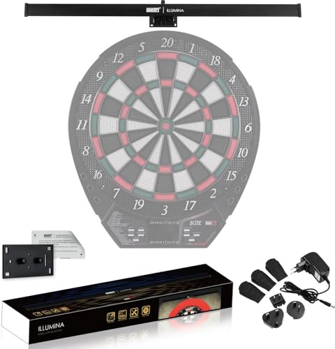 ONE80 Dartscheibe Beleuchtung Dart Illumina LED Beleuchtung für Dartscheibe Kork Dartscheibe Elektronisch Dartboard licht System Dartboard Beleuchtung System mit gebrandetem kleinen (PRO)