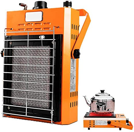 Butane Gas Heater, 3.5Kw Portable Gas Heater for Camping, Mini Tent Heater, Propane Indoor Gas Heaters, Outdoor Space Cordless Heater for Heating And Cooking, Liquefied Gas Type