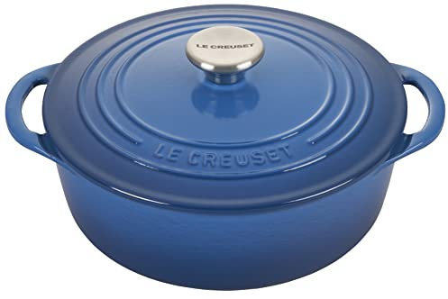 Le Creuset Horno holandés redondo poco profundo de hierro fundido, 2.75 cuartos de galón, Marsella