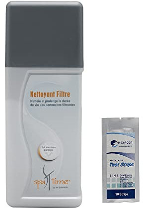 BAYROL SpaTime NETTOYANT Filtre Granulés - 800g | Nettoie et Prolonge la durée de Vie des Cartouches filtrantes + 10 Tests HPS OFFERTS 6 en 1