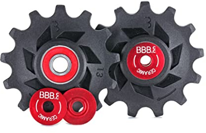 BBB Dérailleur de vélo poulie en céramique 13 Dents arrière Shimano 12 Vitesses Roues Jockey vélo de Route Urbaine VTT RollerBoys Ceramic BDP-19, Noir