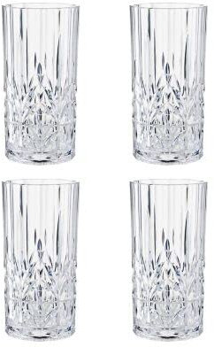 Crystal-Look Acrylic Highball Tumblers - Set of 4