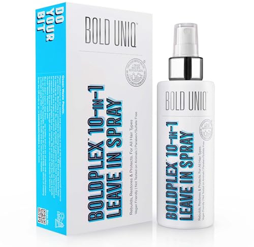 Boldplex 10-in-1 Leave in Treatment Spray-Heat Protectant & Primer For Frizzy, Dry, Damaged, Coloured, Broken, Curly & Bleached Hair Types-Paraben & Sulphate-Free. Cruelty Free, 100% Vegan. 175ml