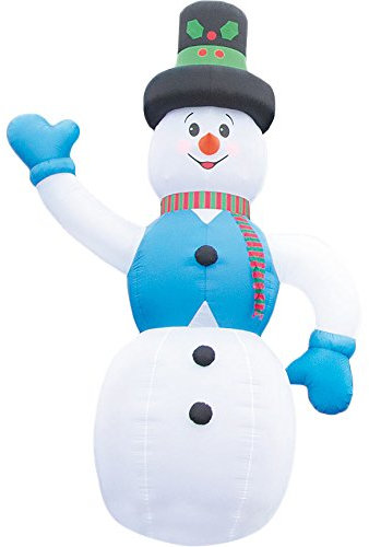 infactory Schneemann Weihnachten: Selbstaufblasender XXL-Schneemann mit LED, Versandrückläufer (außen Deko Weihnachten, Weihnachtsdeko, Weihnachtsmann)