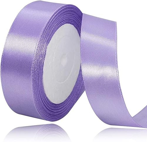 IMSOLDECOR Satinband Helles Lila 25mm, 23m Geschenkband für Hochzeit | Bänder für Geschenkverpackungen, DIY-Basteleien, Blumensträuße, Nähprojekte, Schleifenherstellung, Geburtstags Dekoration