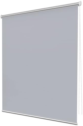 Verdunklungsrollo Ohne Bohren 80 x 200 cm Sonnenschutz Blickdicht Seitenzugrollo Verdunkelungs-Rollo Höhe Stufenlos Verstellbar für Fenster und Tür, Hellgrau