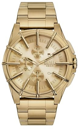 Diesel Cronografo Framed da uomo in acciaio color oro, DZ4659