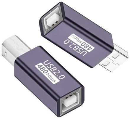 chenyang Adattatore connettore stampante da USB 2.0 a USB 2.0 tipo B per scanner disco 2 pezzi/set