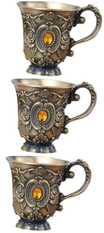 Garneck Verre À Shot Vintage En Métal Tasse À Vin Rouge Calice En Métal Mini Tasse À Vin Rétro 3 Pièces