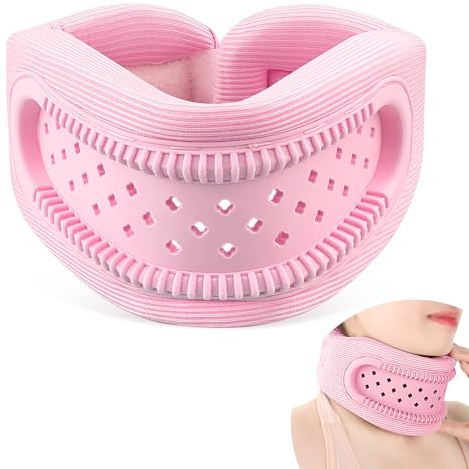 Nackenstütze gegen Nackenschmerzen und zur Unterstützung, Cervicorrect-Nackenstütze aus Silikonschaum, verstellbare, atmungsaktive Nackenstütze zum Schlafen zur Linderung von Schmerzdruck (Rosa - L)