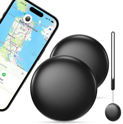 Localizzatore GPS - 2 Pezzi Air Tracker Smart Tag compatibile con Apple Dov'è (Solo iOS 14.5+), Localizzatori Bluetooth Trova Chiavi, per Valigia/Gatti/Borsa/Bambini/Cani, Batteria Sostituibile