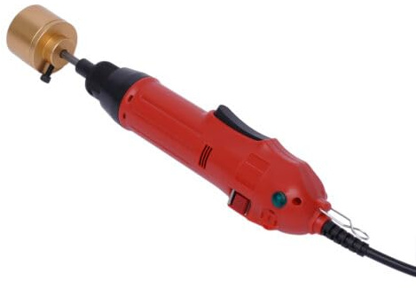 VerschließMaschine Handheld Screw Capper Bottle Capping Elektrische FlaschenverschließEr Schraubwerkzeug Electric Machine Cap Sealer Sealing Flasche Schraubverschluss VerschließEr 10~30mm (Rot)