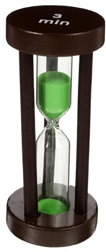 Amosfun 3-minute Sand Timer Hourglass Sand Clock for Kids Bathroom Use Birch Wood Design for Toothbrush Timing and Classroom Activities