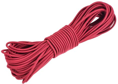 DMiotech 3mm Gummiseil 15 M Rot Bungeeseil Zeltstangen Gummiseil Rundes Elastisches Seil Kajak Seil Dehnungsschnur Marinequalität Schweres Polyester Für DIY Projekte Zurrgurte