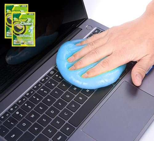 ULTRICS Gel detergente per tastiera, detergente universale per polvere, riutilizzabile, gel morbido in polvere, per griglia di aerazione auto, cruscotto, computer portatile (blu (2 pacchetti))