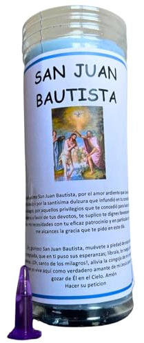 Velón de San Juan Bautista para Alcanzar Guía, Justicia, Paz y Conseguir Misericordia y Perdón | Velón de Petición con Aceite Litúrgico y Oración de 3 Días de Duración Aproximada.
