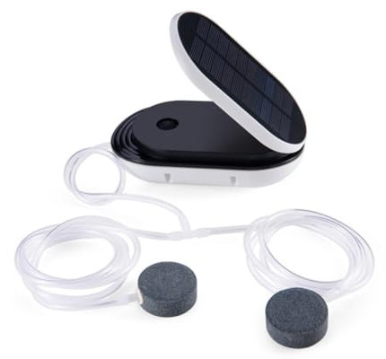 Mikikit Solarbetriebene Aquarium Sauerstoffpumpe Mit Tragbare Leise Fischbehälter-pumpe Für Outdoor-Angeln Und Aquarien Für Kleine Und Mittelgroße Fische