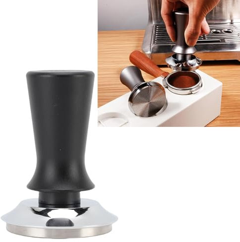 Manomissione del caffè da 58 Mm, Comodo Design a Manico Regolazione della profondità Automatica Strumento per Pressione a Mano per Caffetteri per gli Accessori (nero) (BLACK)