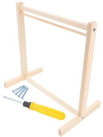 Milisten Holz Puppenkleiderständer Robust Stabil Puppenhaus Möbel Kleiderbügel Für Puppenkleidung Aufbewahrung Organizer Gerade Kleiderstange Zubehör