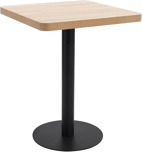 OHMG Bartisch, 60 x 60 x 75 cm, Industrieller Retro-Esstisch, Küchentisch für Bistro rund/eckig, Bistrotische aus Metall und Holz, Industrieller Stil (Eckig - 60 x 60 x 75 cm)