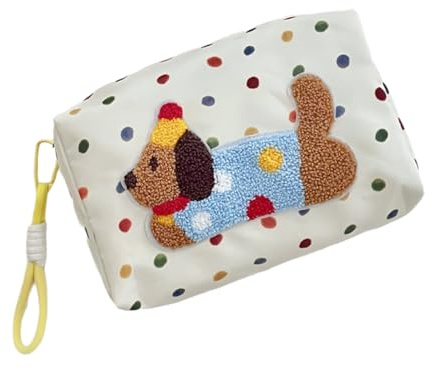 KEWUF Kleine Make up Tasche für Handtasche, Kleine Kosmetiktasche Damen Schminktasche Klein, Reise Kulturbeutel, Kulturtasche Damen Klein Kulturbeutel, Makeup Tasche Makeup Bag(Dackel)
