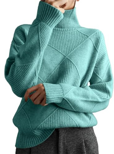Pull Femme Chaud Noir Pull Long Femme Chic Ample Et Décontracté pour Littéraire Nouvelle Automne Et Hiver 2023 Long Hiver Gros Green XXL