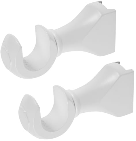 SMASOLO White Wooden Curtain Rod Brackets 2Pcs Wall-Mounted Support Holders for Drapery Clothes Drying Rods Easy Installation Multi-Room Use Bathroom Window Balcony