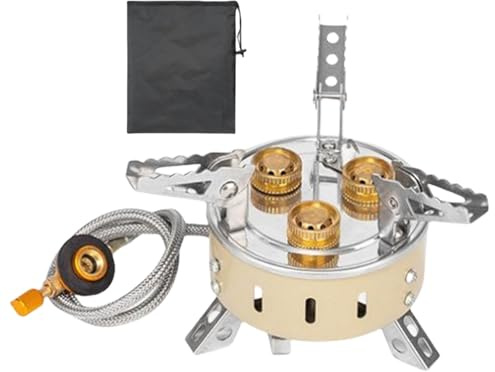 UncleS Fornello Portatile Versatile Doppi Adattatori Compatibilità con Bombole Butano per Emergenze in Escursionismo in Campeggio Utilizzare Fornello Portatile Resistente