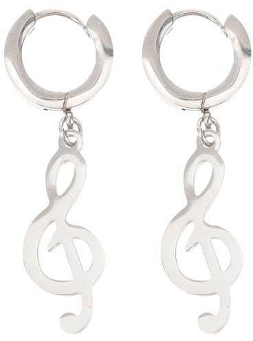 JOINPAYA Orecchini Uomo Note Musicali in Lega Argento Eleganti e Chic per Decorazione Quotidiana e Abbigliamento Festival