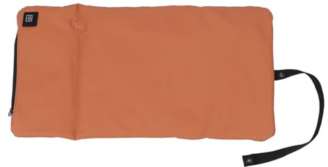 Cuscino del sedile riscaldato Cuscino riscaldante elettrico in pelle alimentato tramite USB 3 livelli di temperatura regolabili Portatile pieghevole per casa ufficio Campeggio (Cachi)