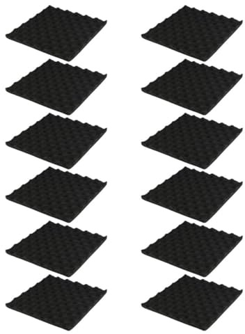 Ciieeo 12pcs Fireproof Acoustic Panels 30x30cm Sound Absorbing Noise Cancelling Wall Panels for Home Studio Bedroom Soundproofing