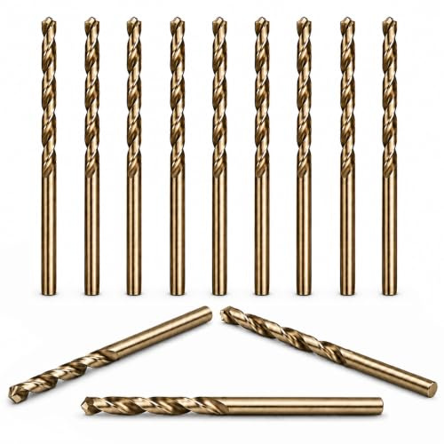 12 Stück M35 HSS-E Kobaltbohrer 3 mm, Metallbohrer Set für Edelstahl, Stahl | 135° Split Point, Vollgeschliffen und Präzise für Stahl, Eisen, Aluminium, Holz und Kunststoff für Heimwerker und Werkstatt