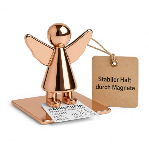 Topshop24you Magnetischer Schutzengel Parkscheinhalter fürs Auto Roségold