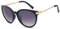 styleBREAKER Damen Sonnenbrille in Katzenaugen Cat-Eye Form, Kunststoff Vollrand Gestell und Metall Bügel 09020073, Farbe:Gestell Schwarz-Gold/Glas Grau Verlauf
