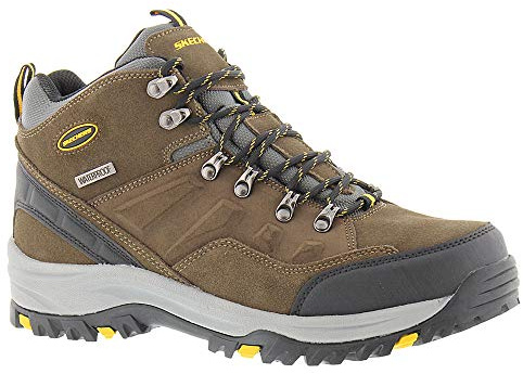 Skechers Men's Relment - Pelmo High Rise Hiking Boots,Khaki, 9.5 UK Extra Wide Fit