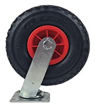 1 Sackkarrenrad, kugelgelagerte Lenkrolle, Gummirad 3.00-4, Kunststofffelge, Gleitlager, Tragkraft 130kg, ø=260mm, Achs-ø=20mm, auch für Bollerwagen und Handwagen, HKB, Artikel-Nr. 20203