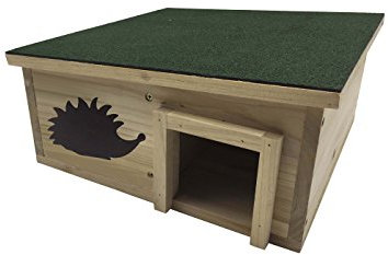 Dehner Natura Premium Igelhaus Karlie, Igelhütte stabil / wetterfest, Futterhaus für Igel, ca. 40 x 40 x 19 cm, Tannenholz, natur