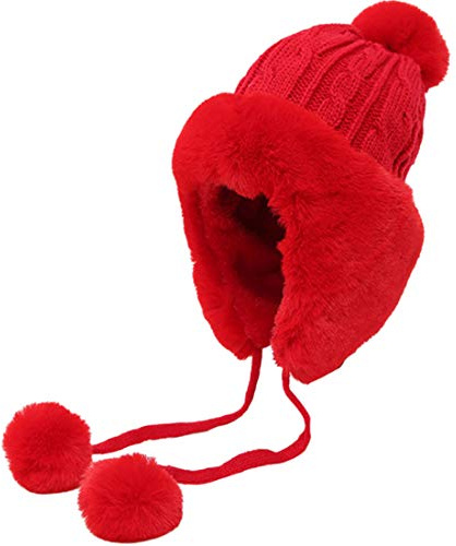 Yixda Damen Wintermütze mit Ohrenklappen Warm Fellmütze Ski Trapper Hut