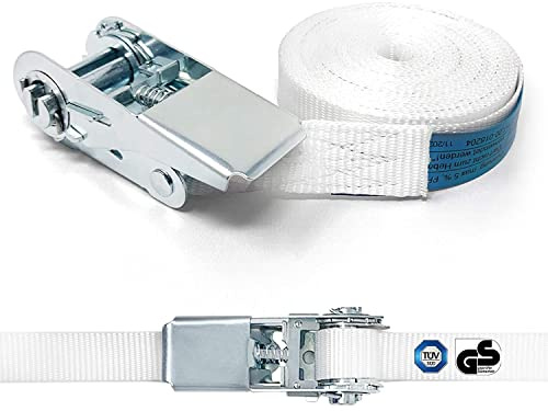 Plemont Spanngurt mit Ratsche [6m] zum sicheren Stapeln von Trockner & Waschmaschine I Zurrband mit 800 daN Zugkraft I Spanngurte, Zurrgurte, Gurte…